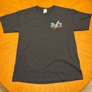 B-17 Flying Fortress Aluminum Overcast Graphic T-Shirt Size L WWII Bomber Pinup